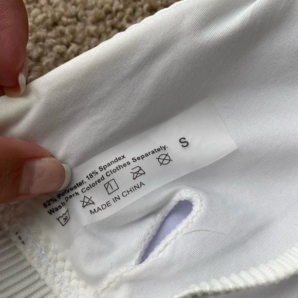 White Ribbed Cheeky Bikini Set - Picture 3 of 8